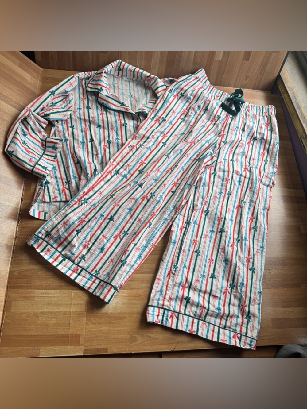 Mersea "Over the Cotton Moon" striped Pajama Set. Size small, cotton
